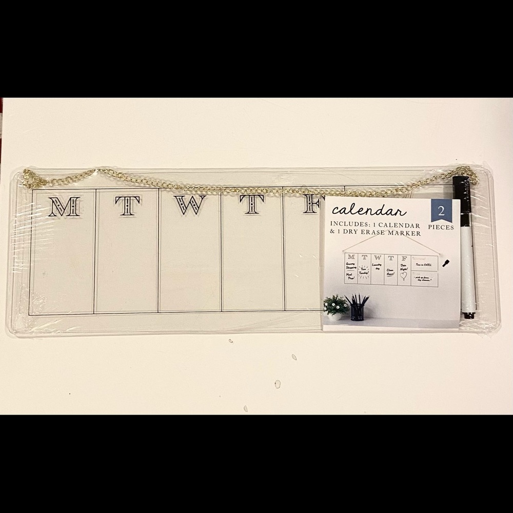 Clear dry erase week calendar